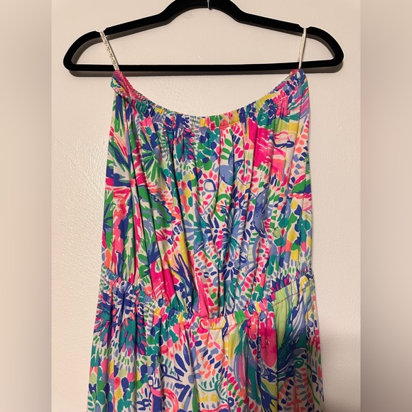 Lilly Pulitzer Marlisa Strapless Maxi Dress in Dancing on the Deck Print Medium - Picture 3 of 7